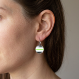 Gay Pride Drop Earring  Agender Pride Flag Photo 16MM Glass Cabochon Jewelry Trendy Lever Back Earrings