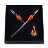 Orange glass pen set