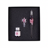 Pink glass pen set