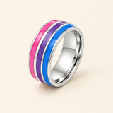 Pink, purple and blue striped ring