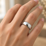 Rainbow inner Pride Ring worn on a hand
