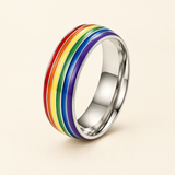 Silver rainbow ring