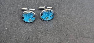 Blue Circuit Board Cufflinks